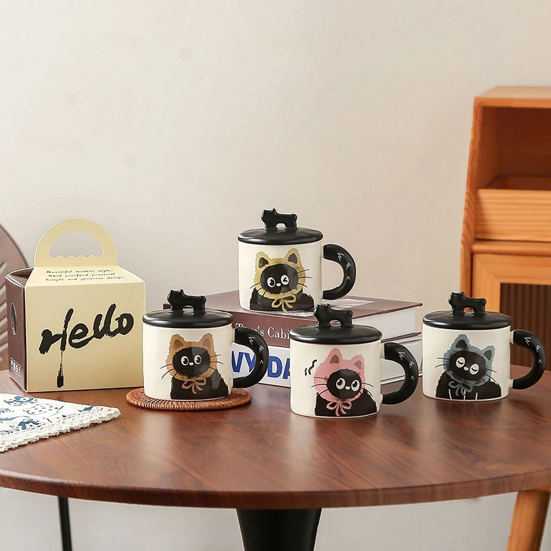 

Creative Personality Cat Mug With Lid Souvenir Gift Drinking Water Cup Cute Ceramic Coffee Cup Office Cup