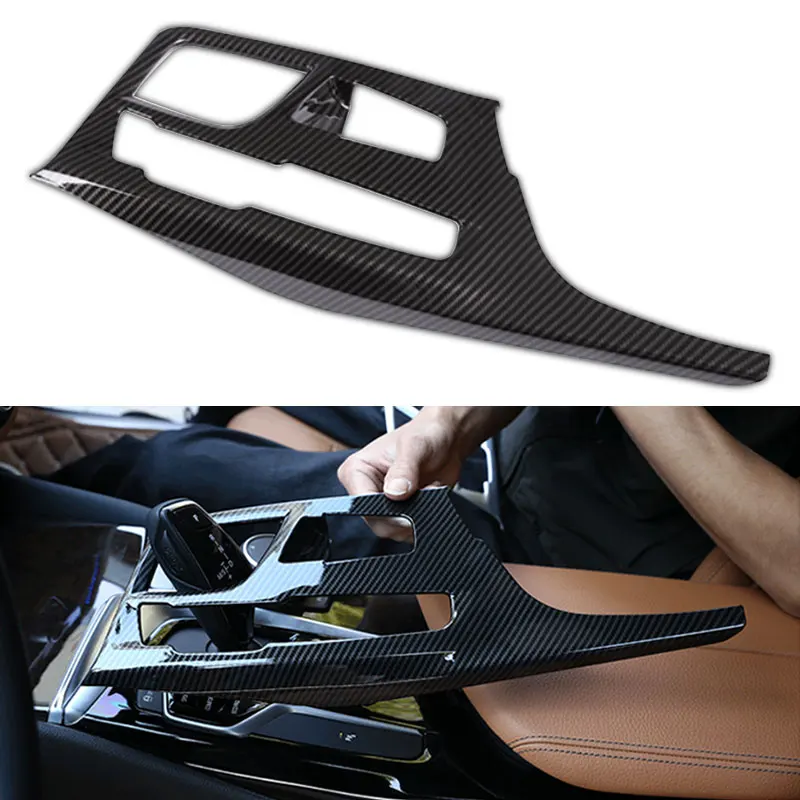 

Car Gear Shift Center Console Panel Cover Sticker Trim Carbon Fiber for BMW 5 Series G30 2018