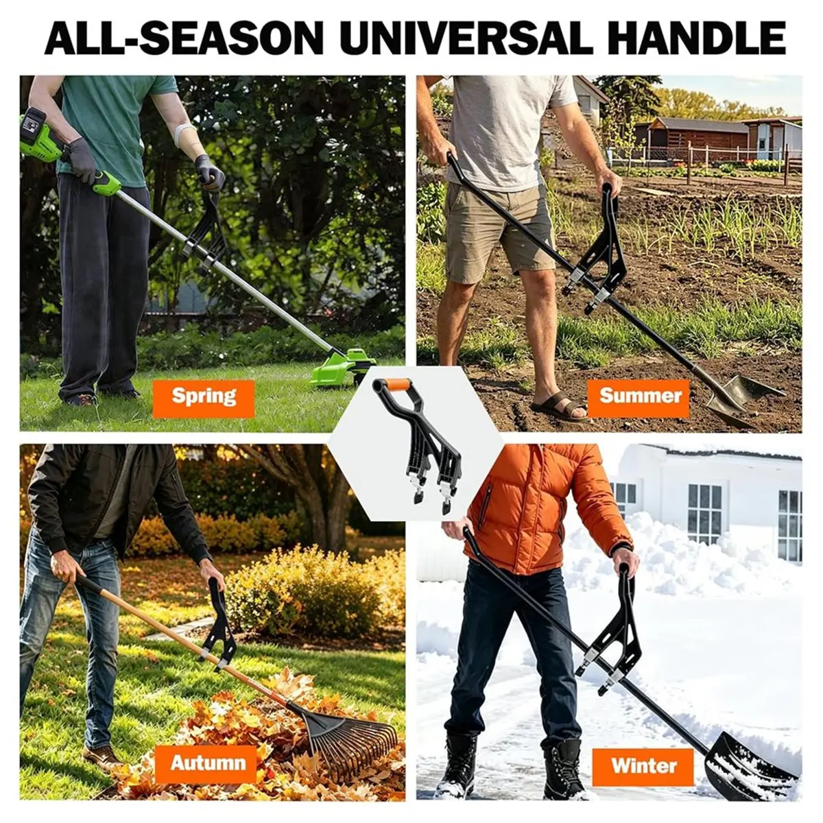Universal Shovel Handle Replacement, Adjustable Weed Trimmer Handle Extension,for Shovels Rakes String Trimmers Snow