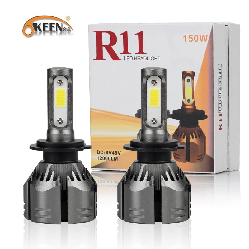 OKEEN 2Pcs LED Fog Headlight For R11 9005 9006 H1 H3 H4 H7 H8 H11 Auto Lights Bulbs With 6000k White 20000LM Lamps Car Accessory