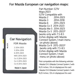 GPS SD card works with Mazda EZ1V/2 /3/ 6 /CX3 /CX5 /MX5/CX9 navigation SD card map GPS satellite navigation