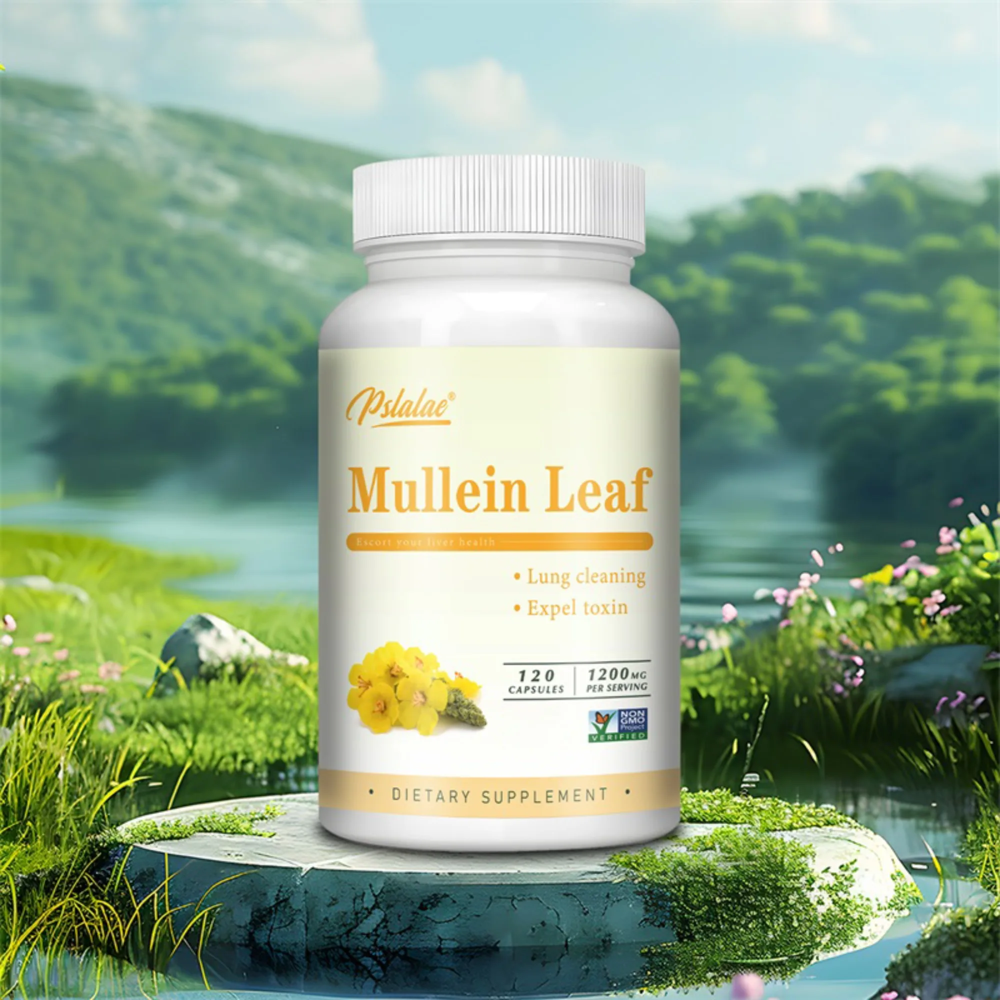 

Mullein Leaf Capsules - for Lung Detox, Cleanse, Supports A Healthy Respiratory System and Boosts Immunity - 120 Capsules