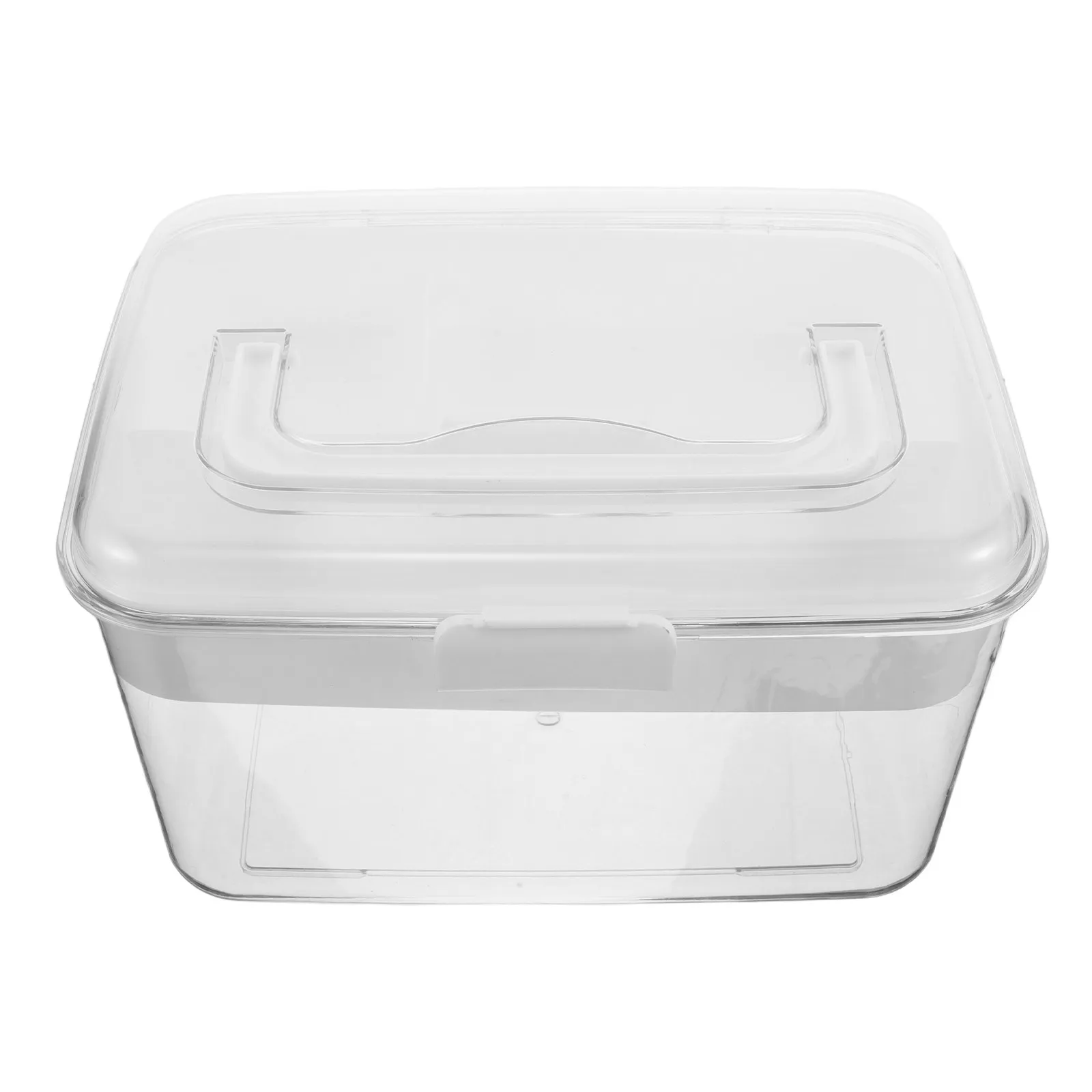 

Portable First Aid Medicine Box: Transparent Plastic Storage Container With Handle Lid Travel Medical Organizer For Home