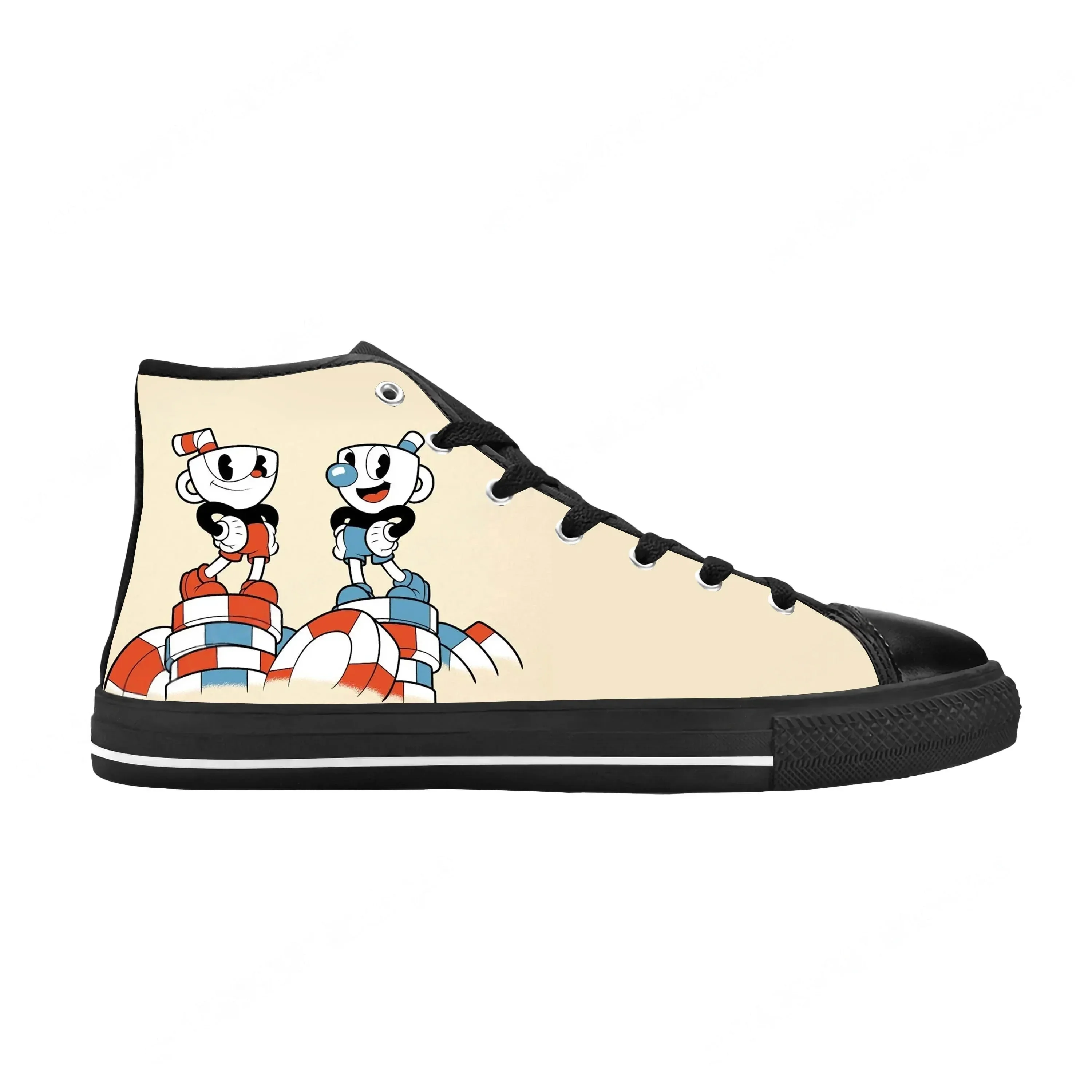 

Hot Cupheads Mugmans Cup Anime Cartoon Game Manga Casual Cloth Shoes High Top Comfortable Breathable 3D Print Men Women Sneakers