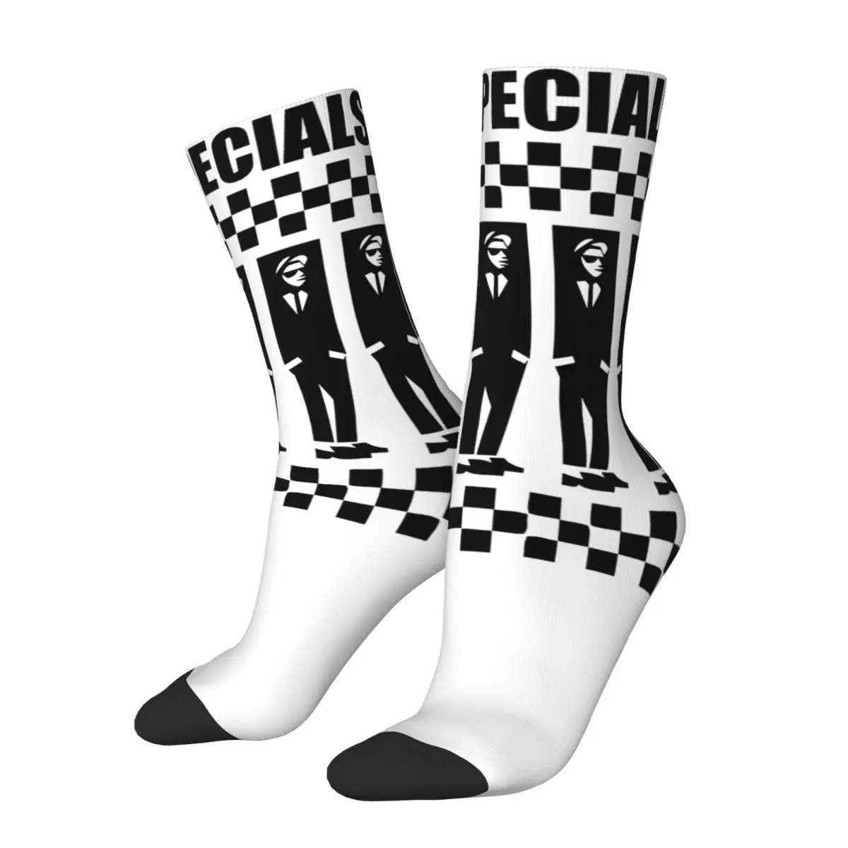 

Ska-rock The Specials Band 2 Tone SKA Check Socks Funny Happy Retro Punk Rock Reggae Music Socks Novelty Middle Tube Socks