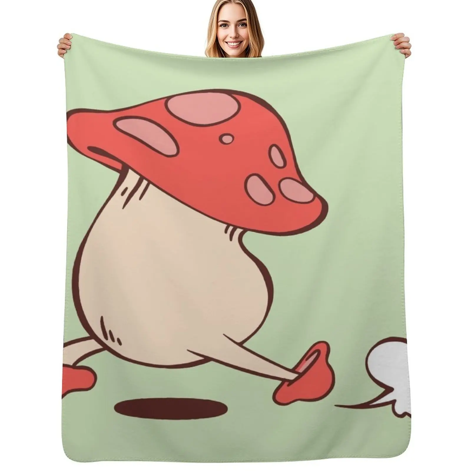 Running mushroom! Dungeon Meshi Dunmesh Throw Blanket Men's Soft Warm Throw Blanket for Couch