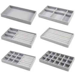 1pc Velvet Jewelry Display Stackable Exquisite Jewellery Holder Portable Ring Earrings Necklace Organizer Box Organizator