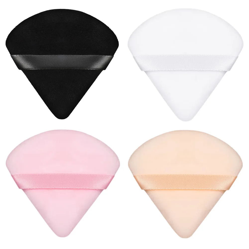 5/10 pièces Triangle velours poudre bouffée humide utilisation sèche maquillage éponge cosmétiques mélangeur beauté fond de teint outil de maquillage accessoires