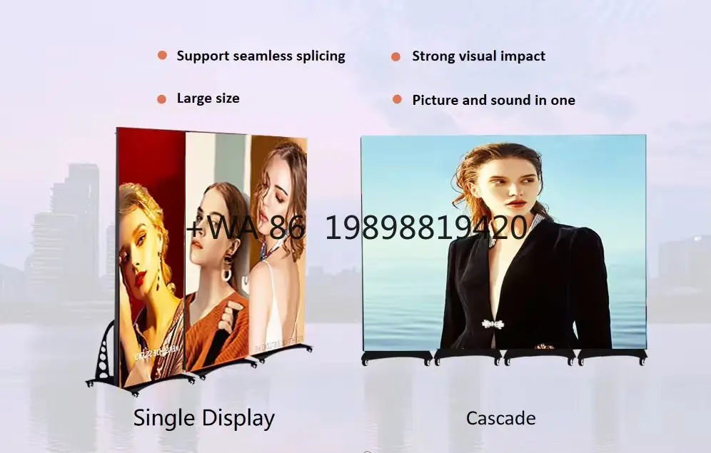 

Smart Movable Led Display High Pixel P2 P2.5 Fast Food Menu Digital Sign 640x1920 Indoor LED Video Wall Poster Mirror LED Screen