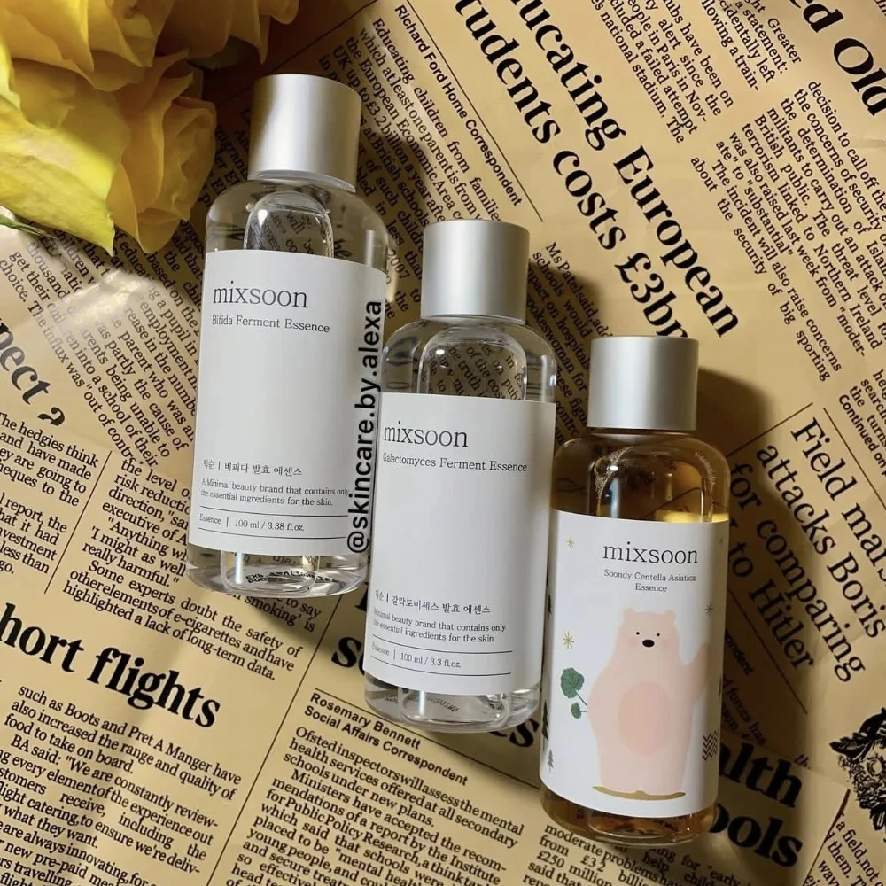 Koreanisches Mixsoon 100-ml-Essenz-Set, fermentierte Bifida Galactomyces, stärkt die Hautbarriere, verbessert die Textur, leichtes Gesichtsserum
