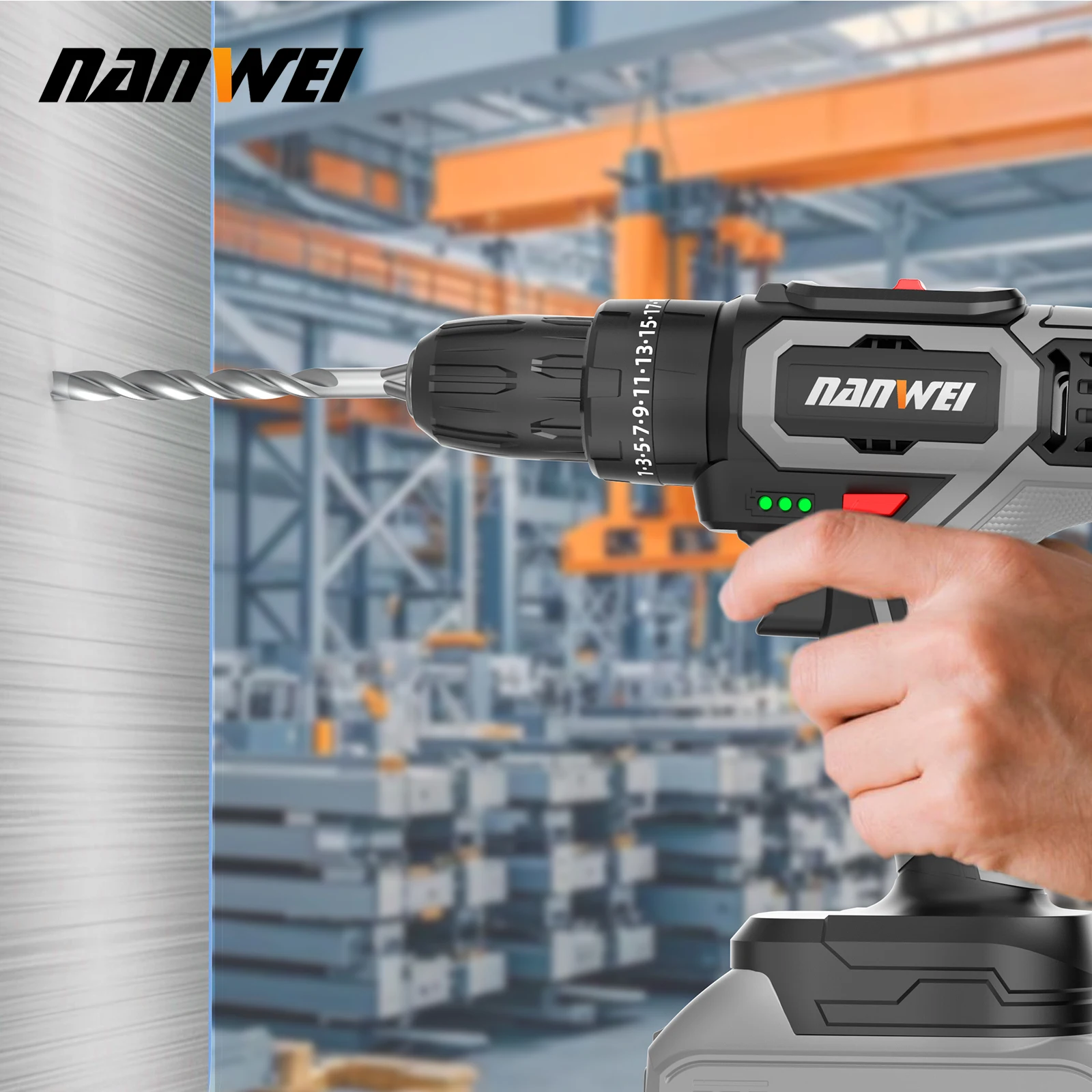 NANWEI Electric Hand Drill Household Electric Hand Drill Charging Tool Lithium Battery Multifunctional