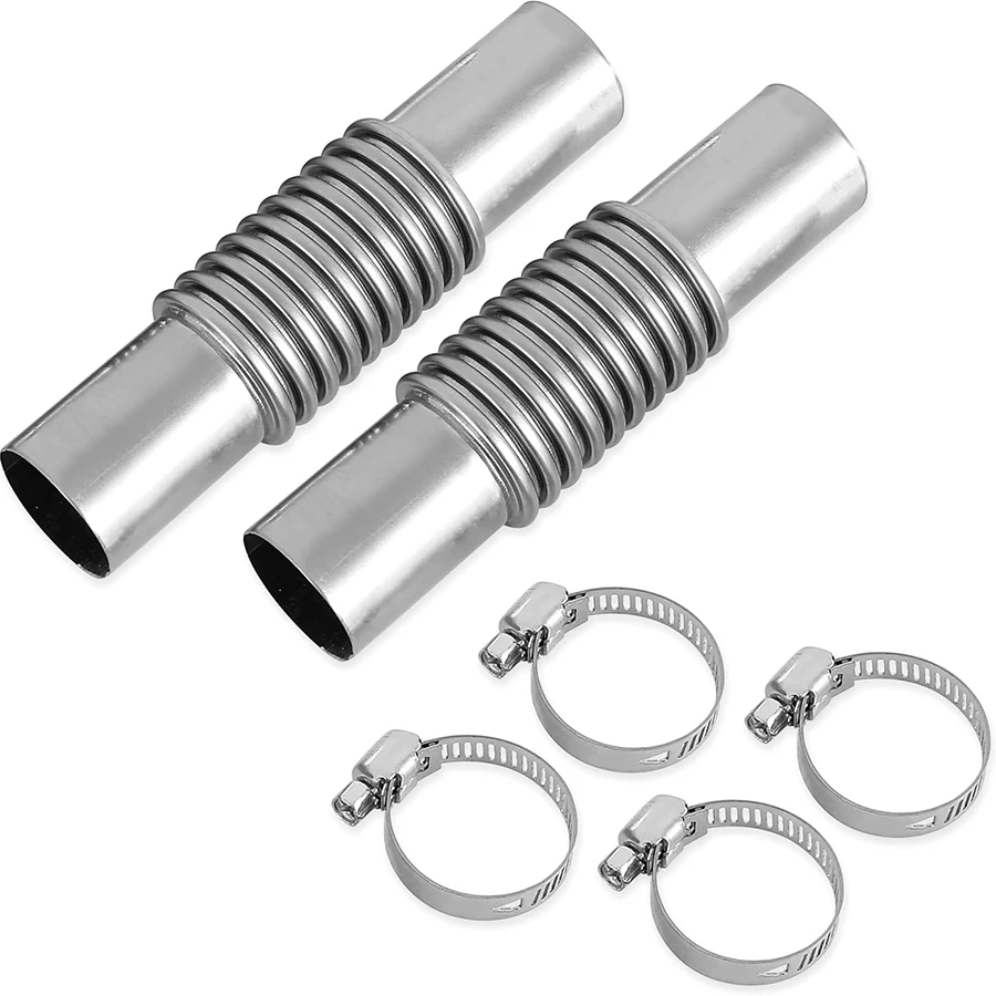 1 Pair Diesel Stainless Steel 24mm Parking Air Heater Exhaust Pipe Tube Elbow Connector 4 Clamps Webasto Eberspacher Boat Heater