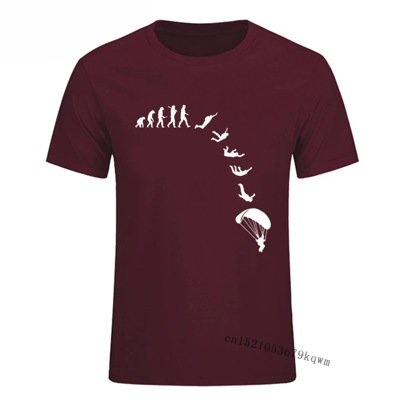 Gaan Skydiving Evolution Grappige Nieuwe Tops T-shirt Halloween Mannen T-shirt Katoen Bijpassende T-shirt Harajuku Mode Droshipping