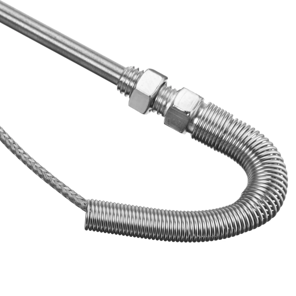 PT100 type 2m metal braided cable 30mm probe head RTD temperature sensor 1/8 1/4 3/8 1/2 3/4 inch M6 M8 M10 thread