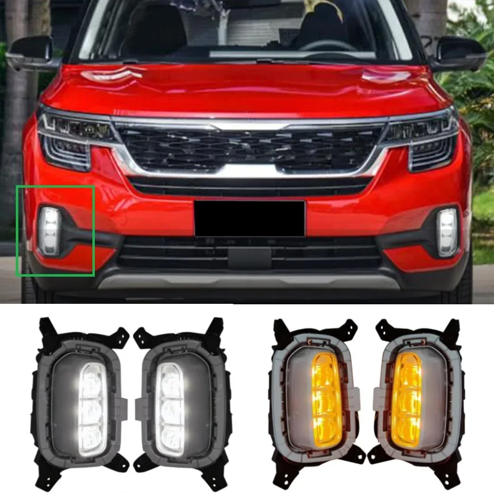 

LED front Daytime Running Light Turn Signal light for kia seltos kx3 2020 2021 Indian version