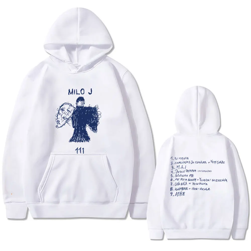 

Rapper Milo J 111 Album Double Sided Print Hoodie Men Women's Hip Hop Oversized Streetwear Male Fashion Casual Fleece Hoodies