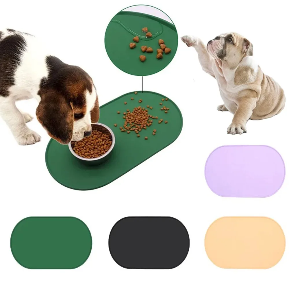 

Cat Feeding Mat Solid Color Silicone Pet Food Pad Pet Bowl Placemat Easy Washing Waterproof and Anti Overflow Puppy Accessories