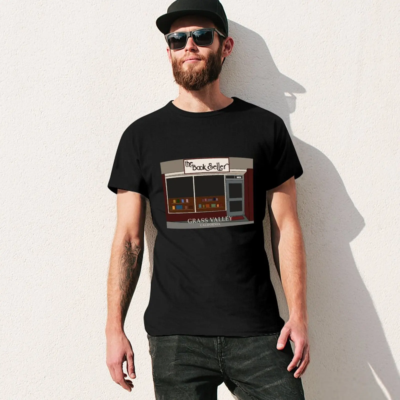 The Book Seller Shop T-Shirt T-shirts man funny shirt cotton Louboutins shirts men