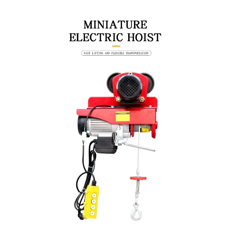 Mini Electric Hoist Small Lifting Machine 220V Home Wire Rope Hoist with Trolley Electric Winch - view 4