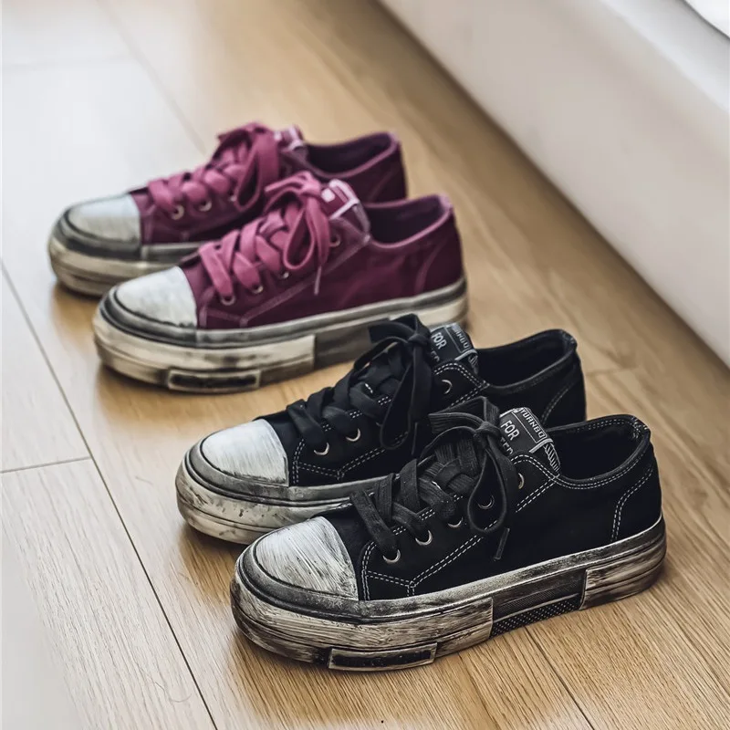

Men's Canvas Shoes Designer Retro Old Dirty Shoes Fashion Skateboard Shoe Casual Board Shoes for Men Non Slip Platform Sneakers