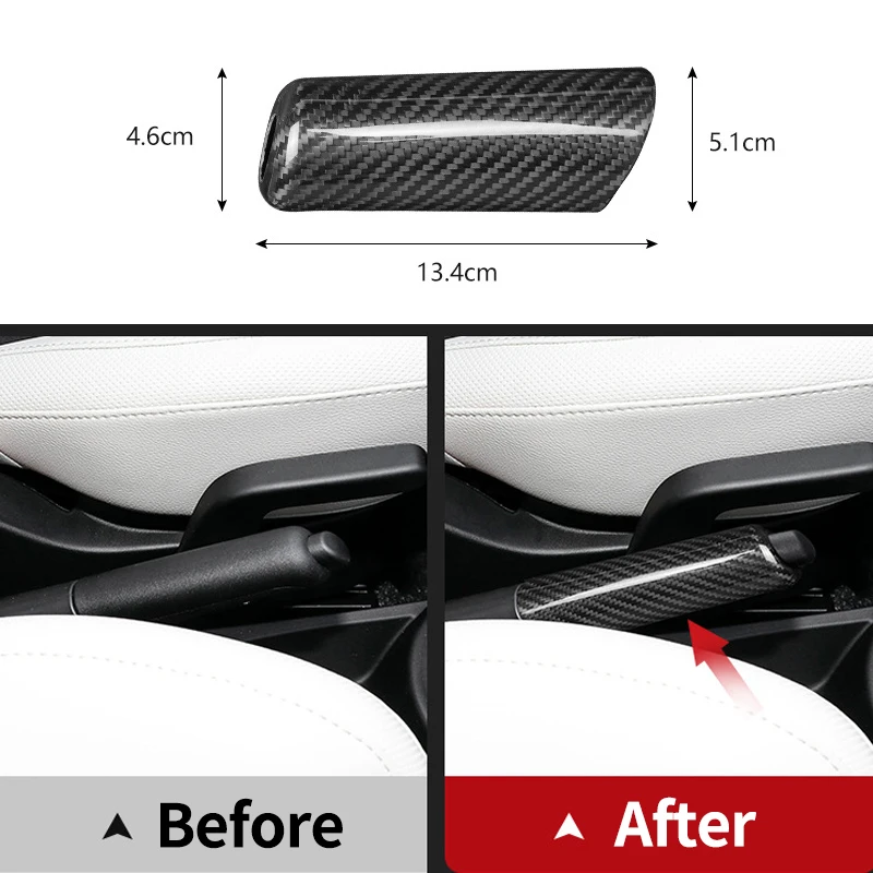 Car Carbon Fiber Interior Accessories  For Fiat 500 2012 2013 2014 2015 2016 2017 2018 2019 Car Handbrake Decorative Stickers