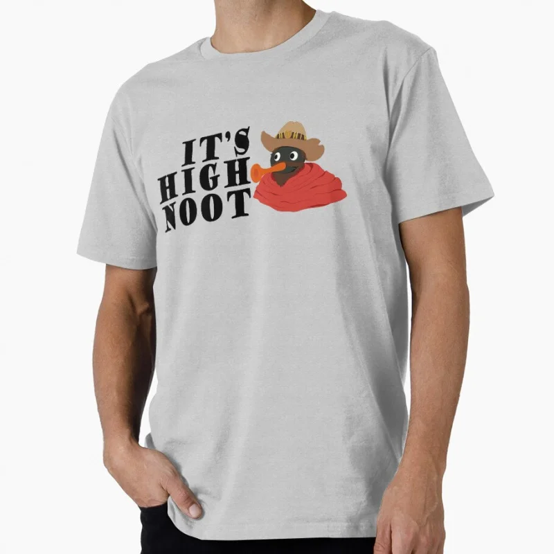 IT'S HIGH NOOT Noot Pingu meme Gift t shirt for man 1221 Cute penguin Graphic clothes All size tops S-6XL Funny cartoon Tee