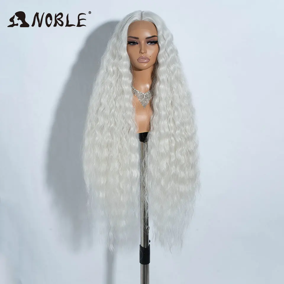 Edle Cosplay-Synthetik-Perücken mit Spitze für schwarze Frauen, langes lockiges Haar, 42 Zoll, Cosplay-Perücke mit blondem Ombré-Effekt und Spitze vorne, synthetische Perücke mit Spitze. – Detail 18