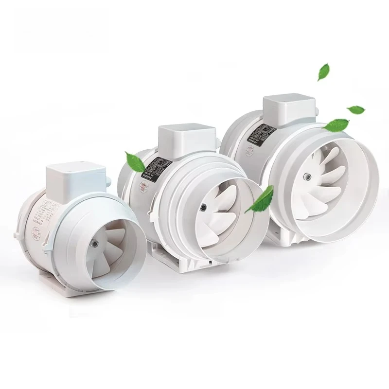 Voltset 4-inch high-efficiency plastic centrifugal fan 280 CFM straight row pipe intake pipe bathroom planting tent 3D