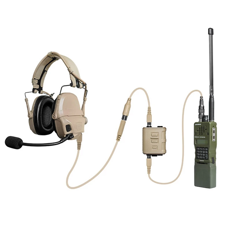 NEW FCS-TACTICAL V60 PTT Multiple Functions Two Communication Channels for AMP Headset and PRC148 152 Radios