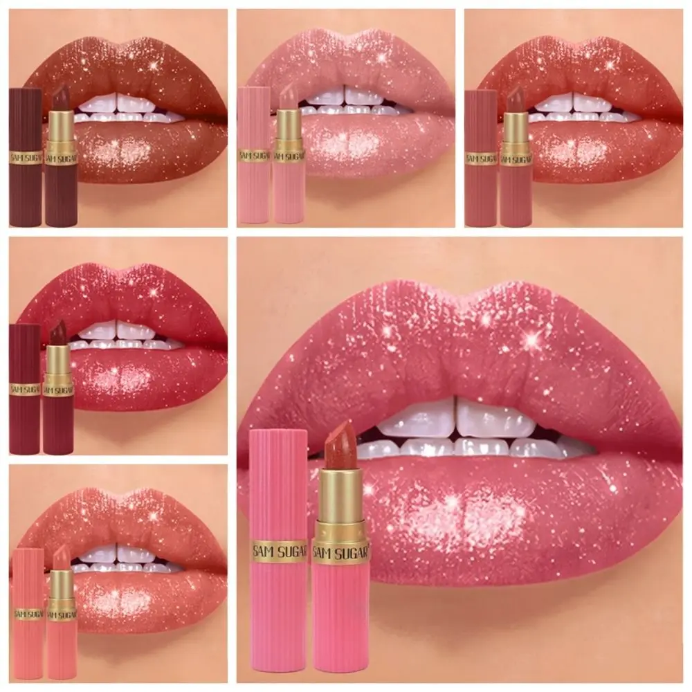 Luxuriöser, wasserfester, glitzernder Lippenstift, langlebig, nicht verblassender Lipgloss, schokoladenbraunes Lippenstift-Make-up