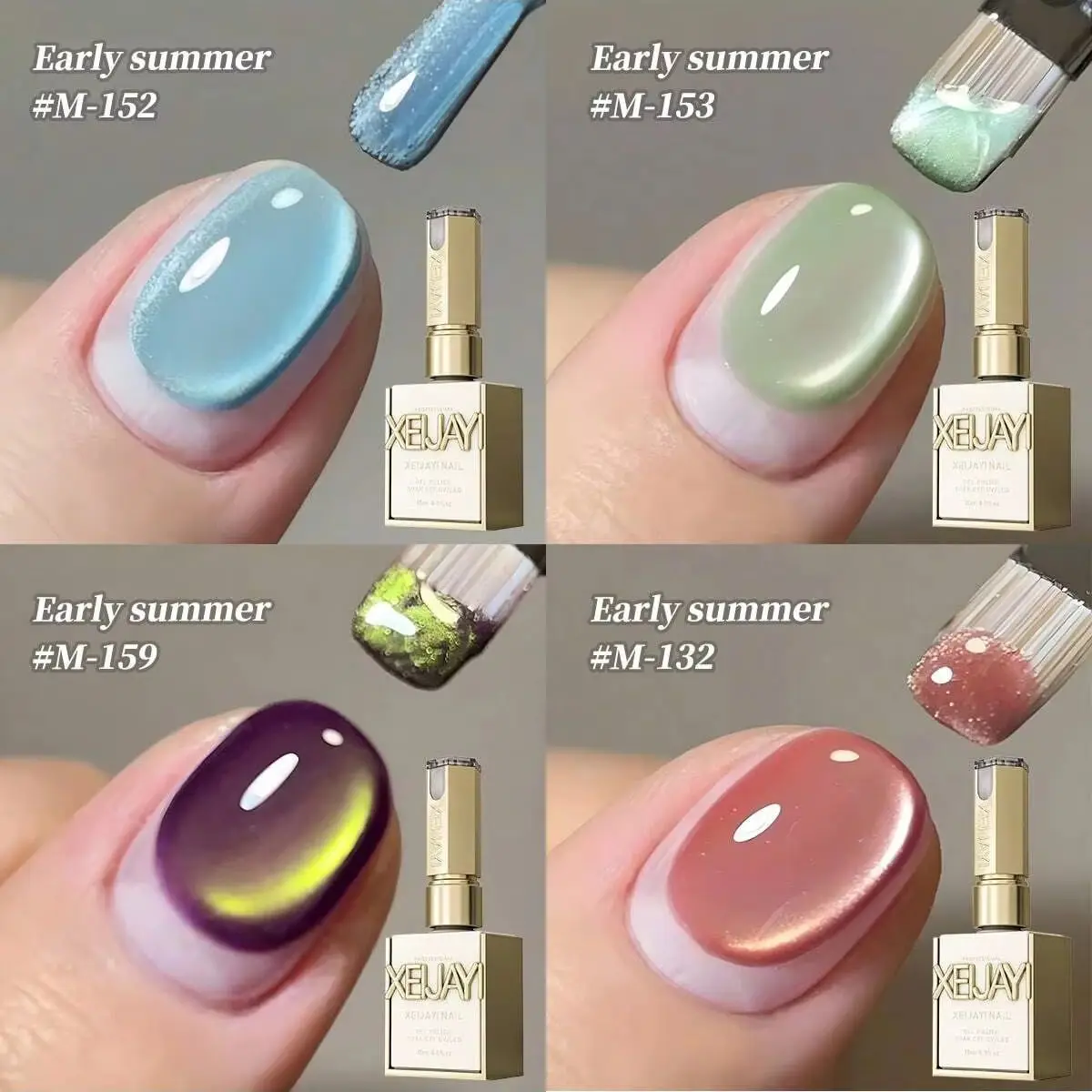 

4pcs Shimmering Glitter Gel Nail Polish, UV LED Soak Off Gel with Color Changing Effect. Long Lasting, Quick Dry, High Gloss