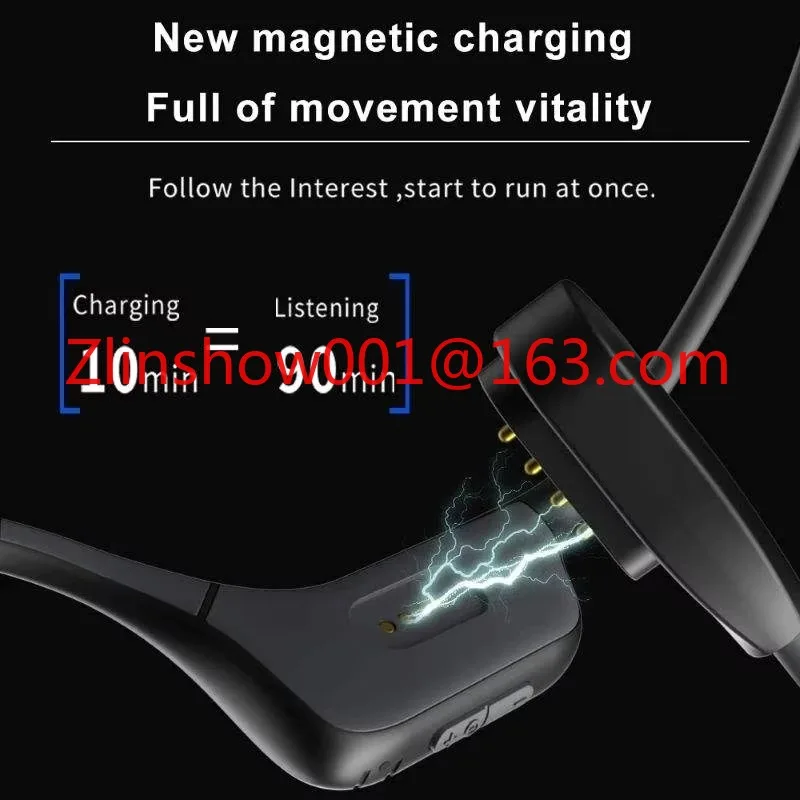 

IPX5 Водонепроницаемая деловая гарнитура Talkback Наушники костной проводимости со светодиодным индикатором заряда батареи и микрофоном