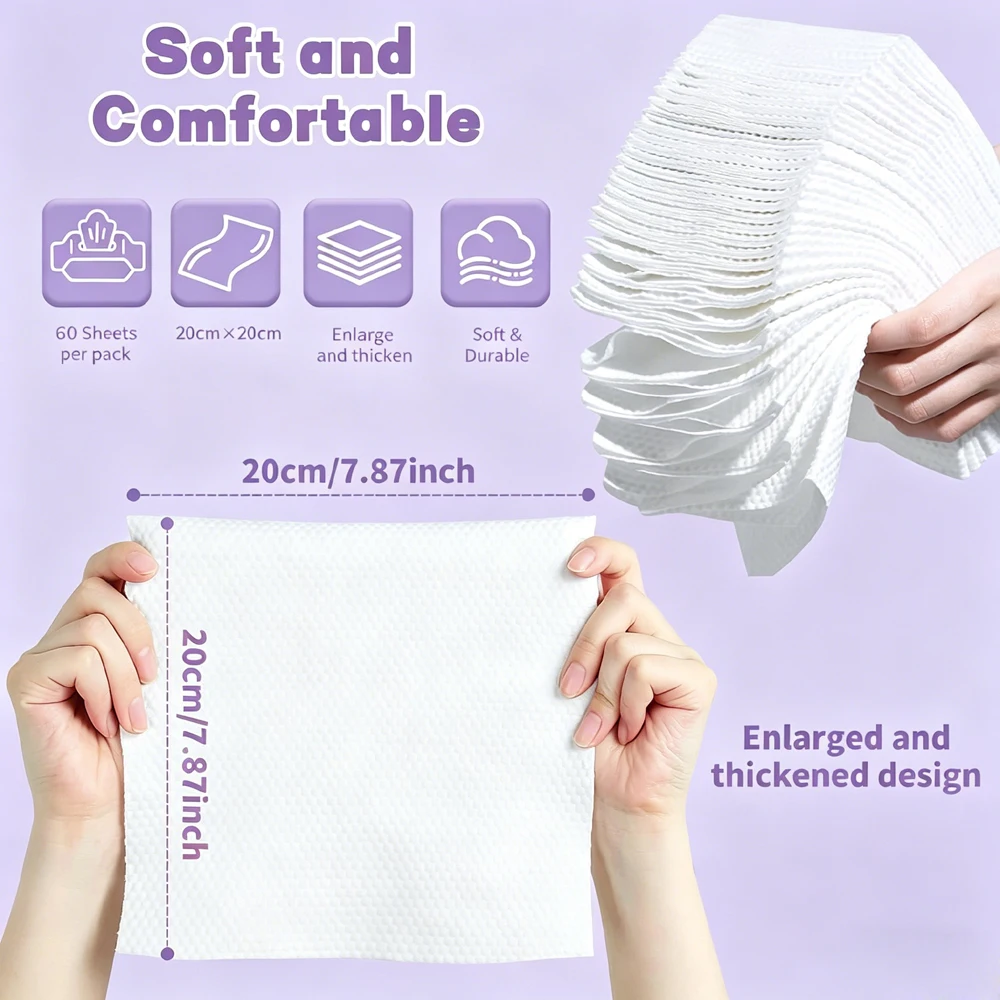 300 Count Soft Plant Fiber Disposable Face Towels 20x20cm Makeup Remover Wipes for Sensitive Skin