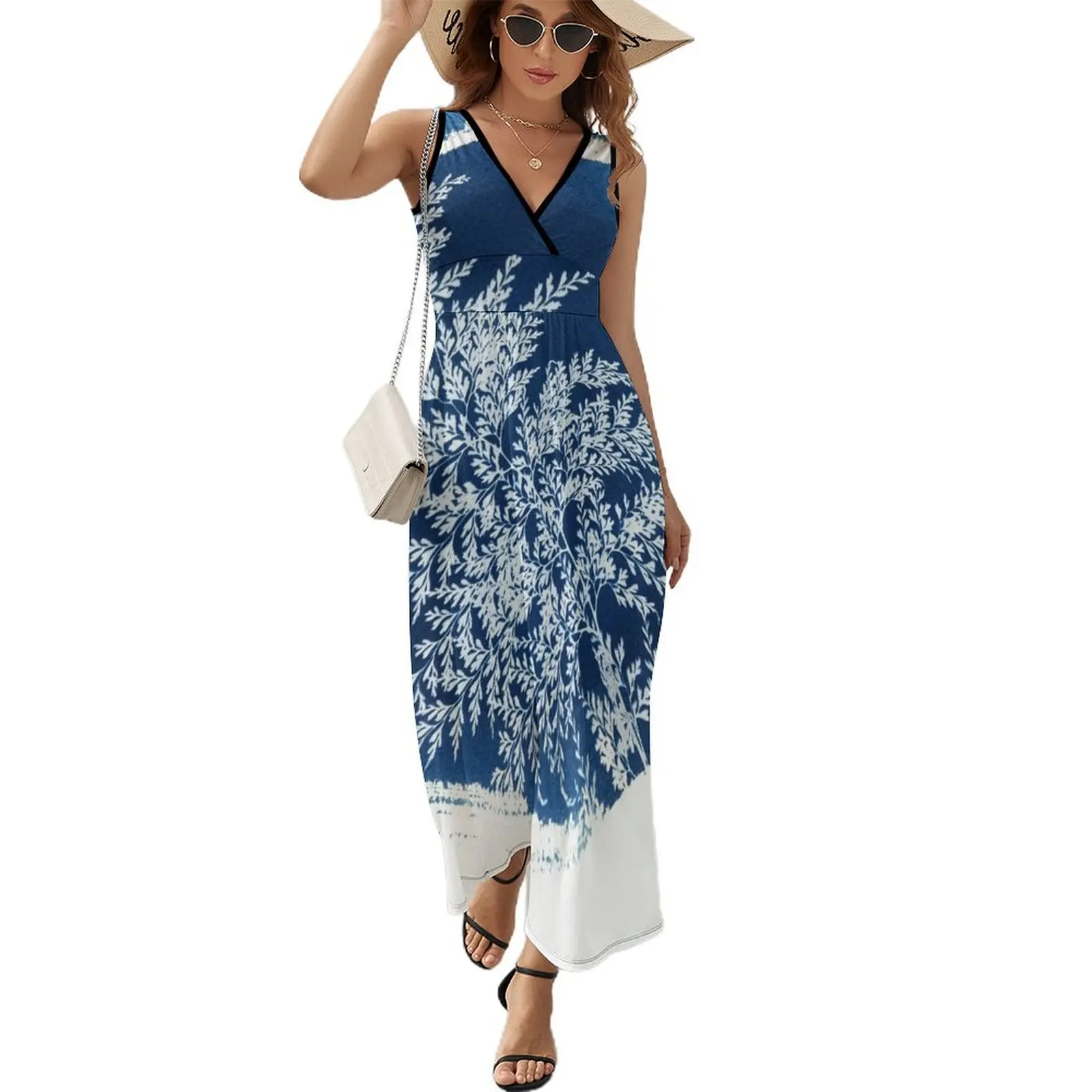 Hawaiian Palapalai Fern Sleeveless Dress Women's clothing Women's skirt festival outfit women long sleeve dresses