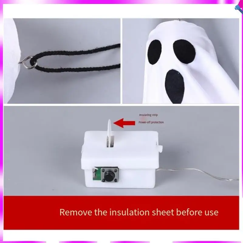 N96R Halloween Dekoration LED Hängelampe Glühende Weiße Geist Horror Innen Layout Atmosphäre Lampe