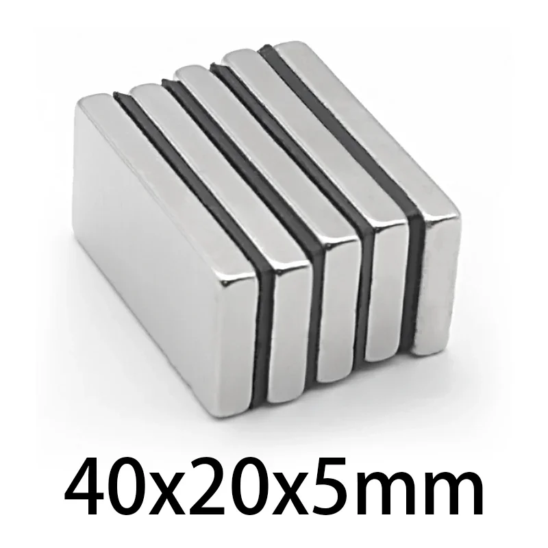 40* 20*5 mm neodymium 40x20x5mm super powerful strong block of rare earth ndfeb neodymium magnet N35 magnets