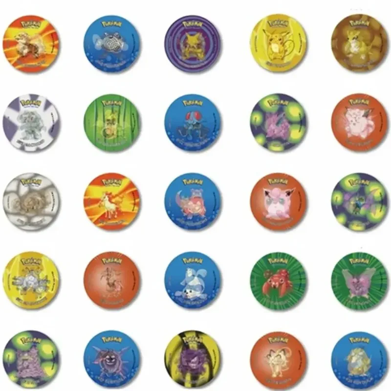 

Pokemon Anime Peripherals 56PCS 3D Cartoon Pikachu Print Laser Polyhedron State Game Trading Card Circular Car Randomly Send