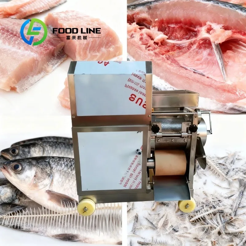 Profesional 500 kg/h pescado deshuesado cangrejo camarones carne pescado carne hueso separador para mariscos