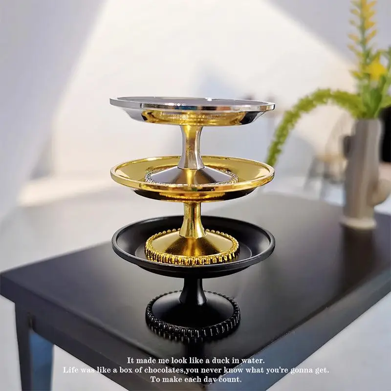 1Pcs Miniatur Metall Obst Snack Tablett Puppenhaus Kuchen Und Gebäck Tablett/Dim Sum Schüssel Modell Pretend Spielen lebensmittel Zubehör Spielzeug