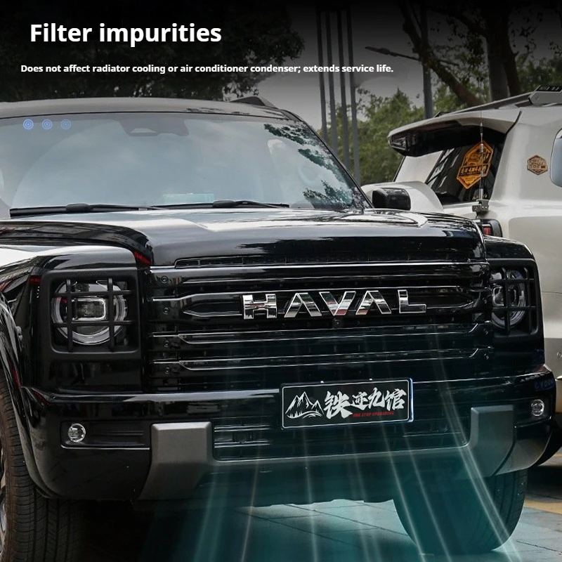 For GWM Haval H9 MKII 2024 2025 2026 Car Snap-on Style Front Grille Insect Screen Third-Generation Black Knight Car Grille Kit view 5