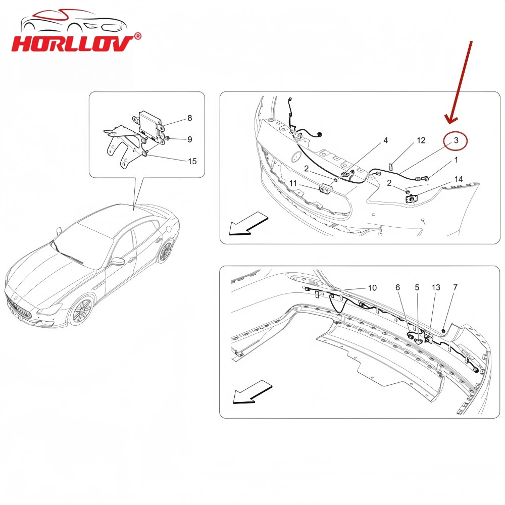 670007528 Датчик парковки переднего бампера, линия скорости для Maserati Quattroporte M156 2014-2016