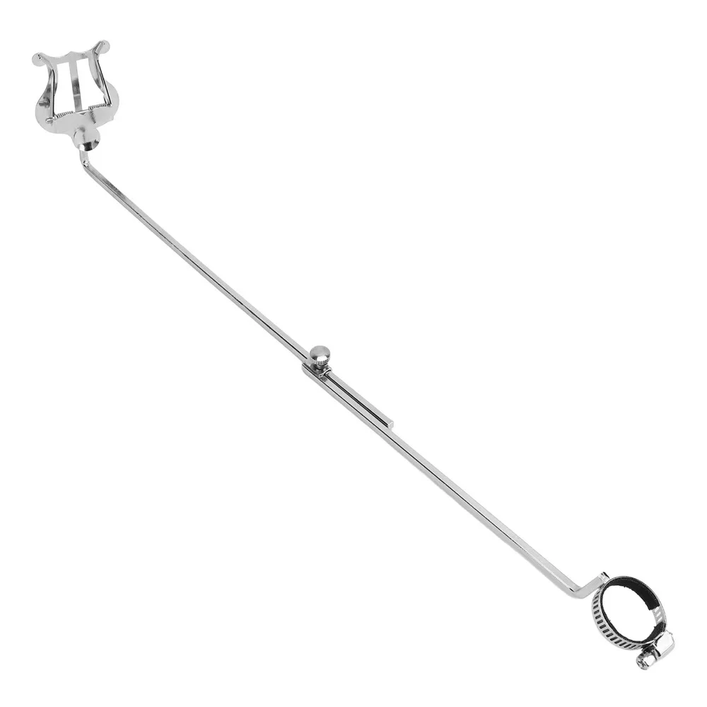 Silver Flute Music Clip ​Stand Cup Holder Expander ​Sheet Music Folder​ ​Flute Lyre​ Stable ​Music Sheet Clamps​