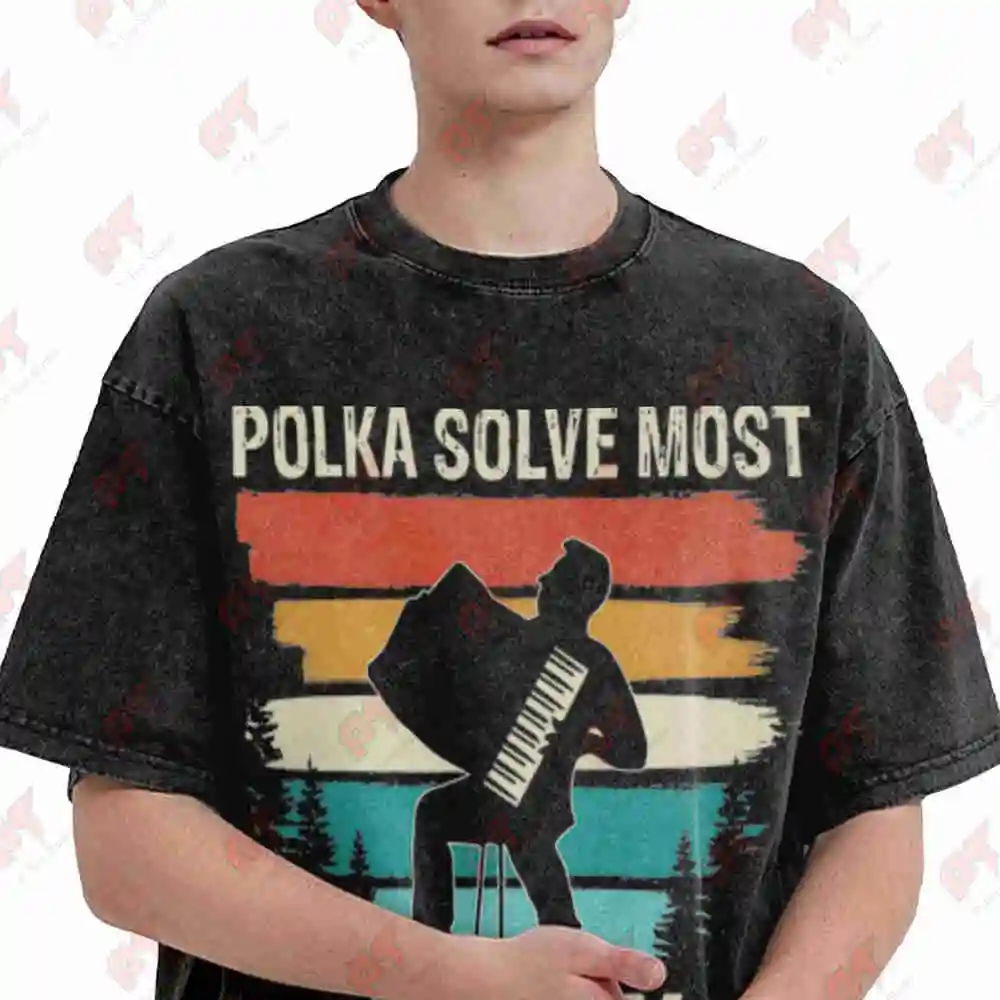 Accordion Vintage Washed Tee Pure Cotton T-Shirt