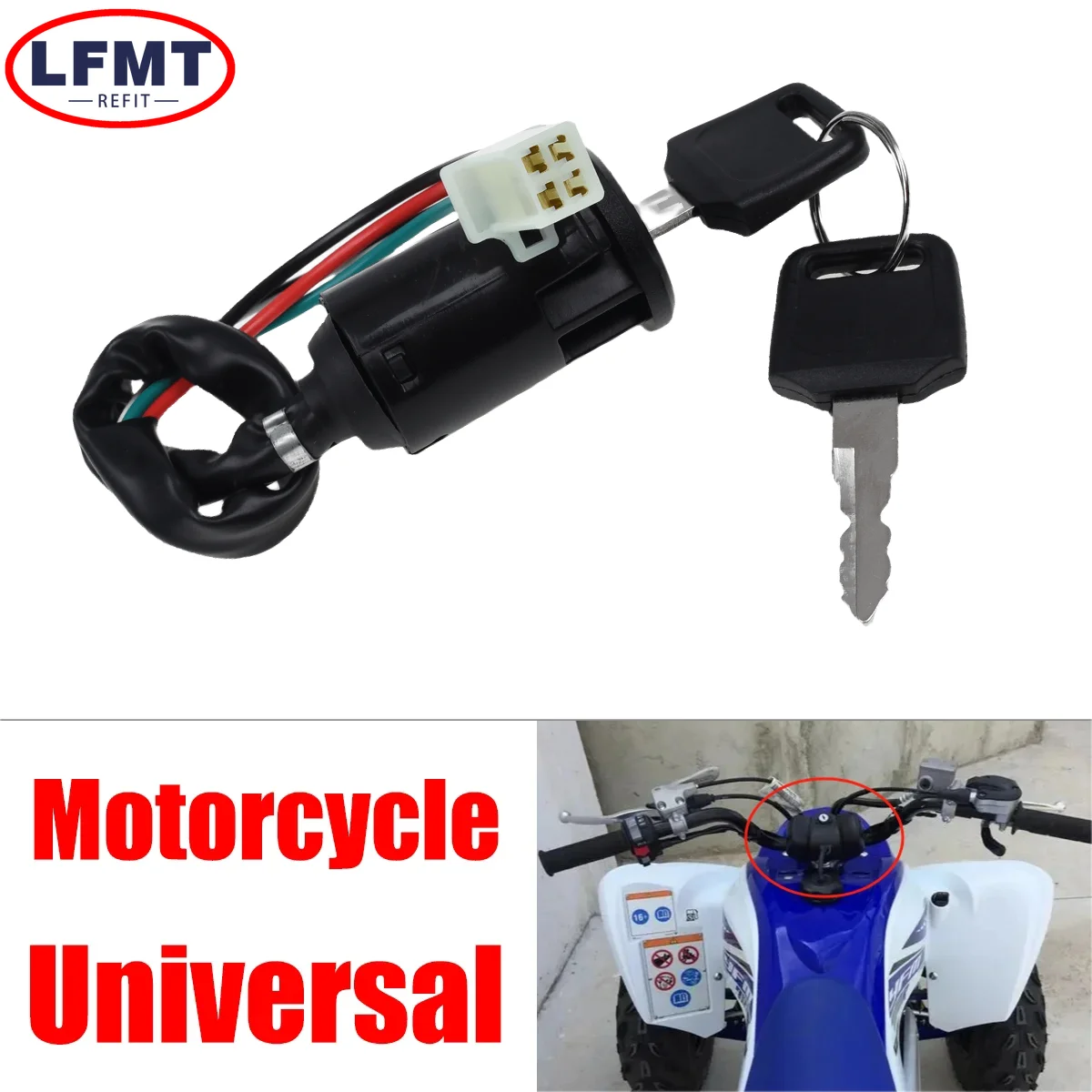 

USERX Универсальный мотоцикл, ключ замка зажигания с кронштейном для большинства 50cc 70cc 90cc 110cc 150cc 250cc Kazuma