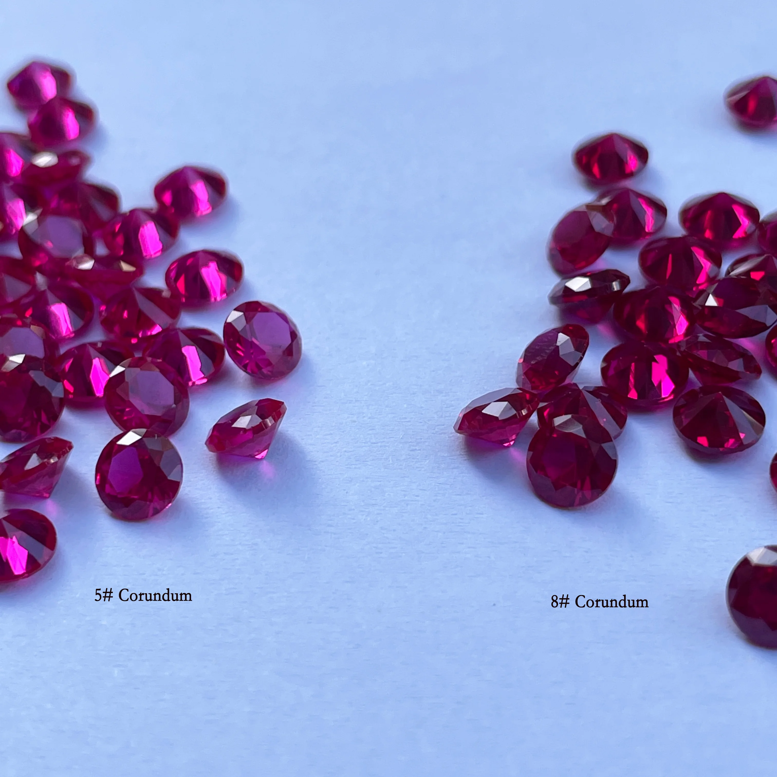 

5# 8# Red Corundum Size 1~12mm Round Brilliant Cut Synthetic Loose Stones For Jewelry DIY Making