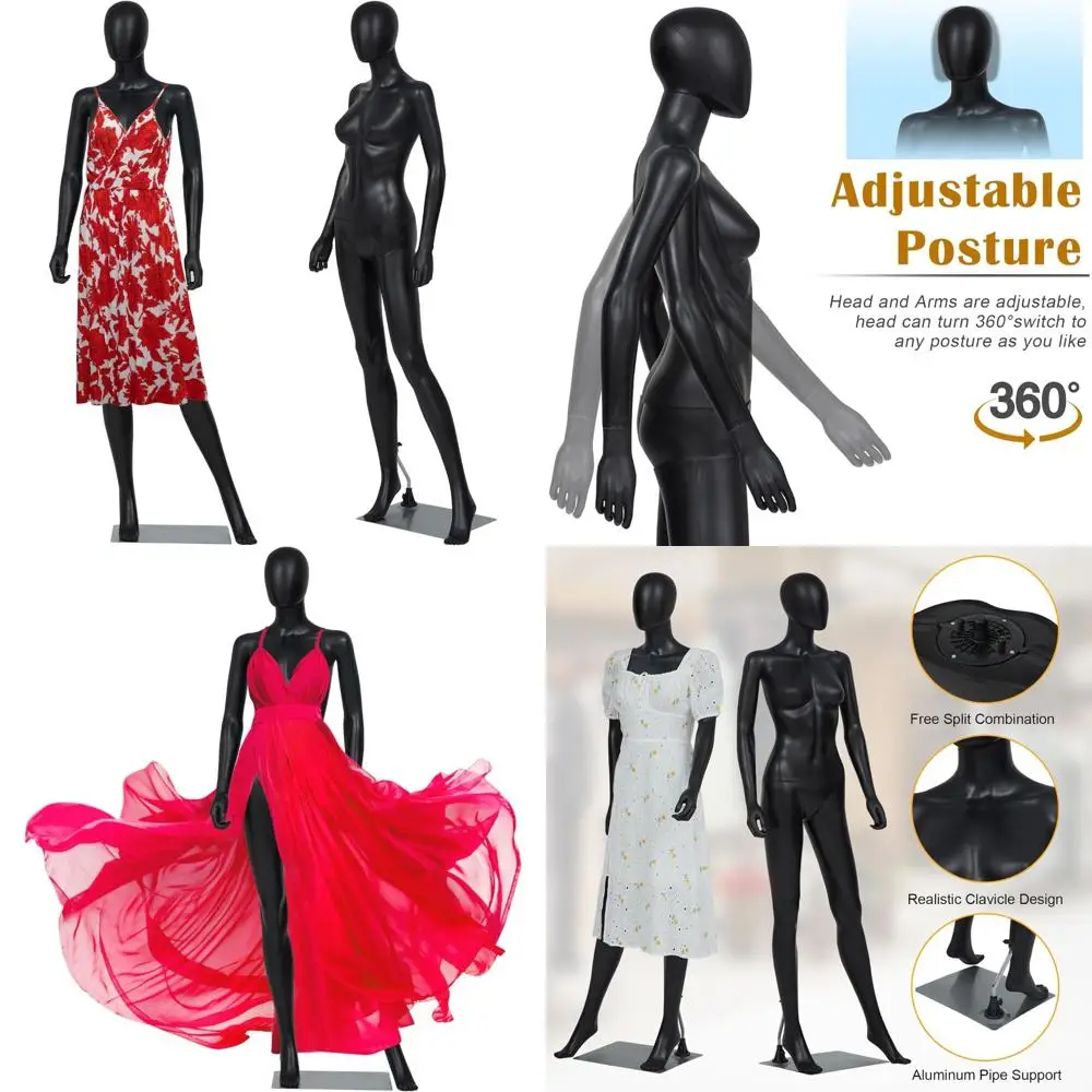 

Adjustable Full Body Mannequin Stand for Dress Display - Realistic Female Mannequin with Detachable Parts for Versatile Use