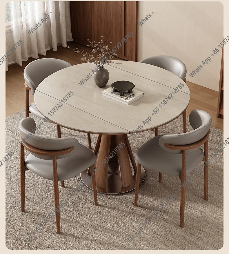 

Стол-трансформер из травертина и массива дерева: современный, простой, квадратный и круглый, с регулируемой высотой