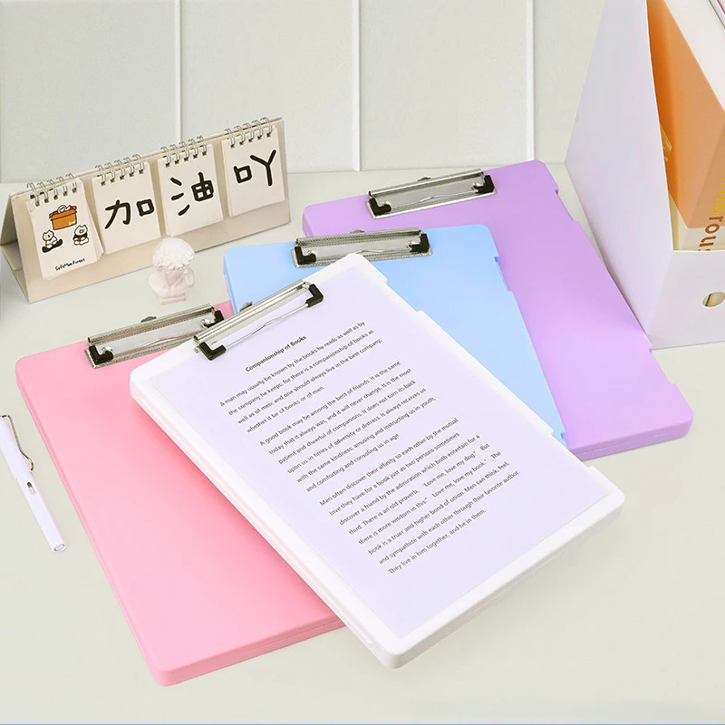 A4 Paper File Document Storage Box with Folder Clip Writing Board WordPad Office School Stationery Holder Organizer Case