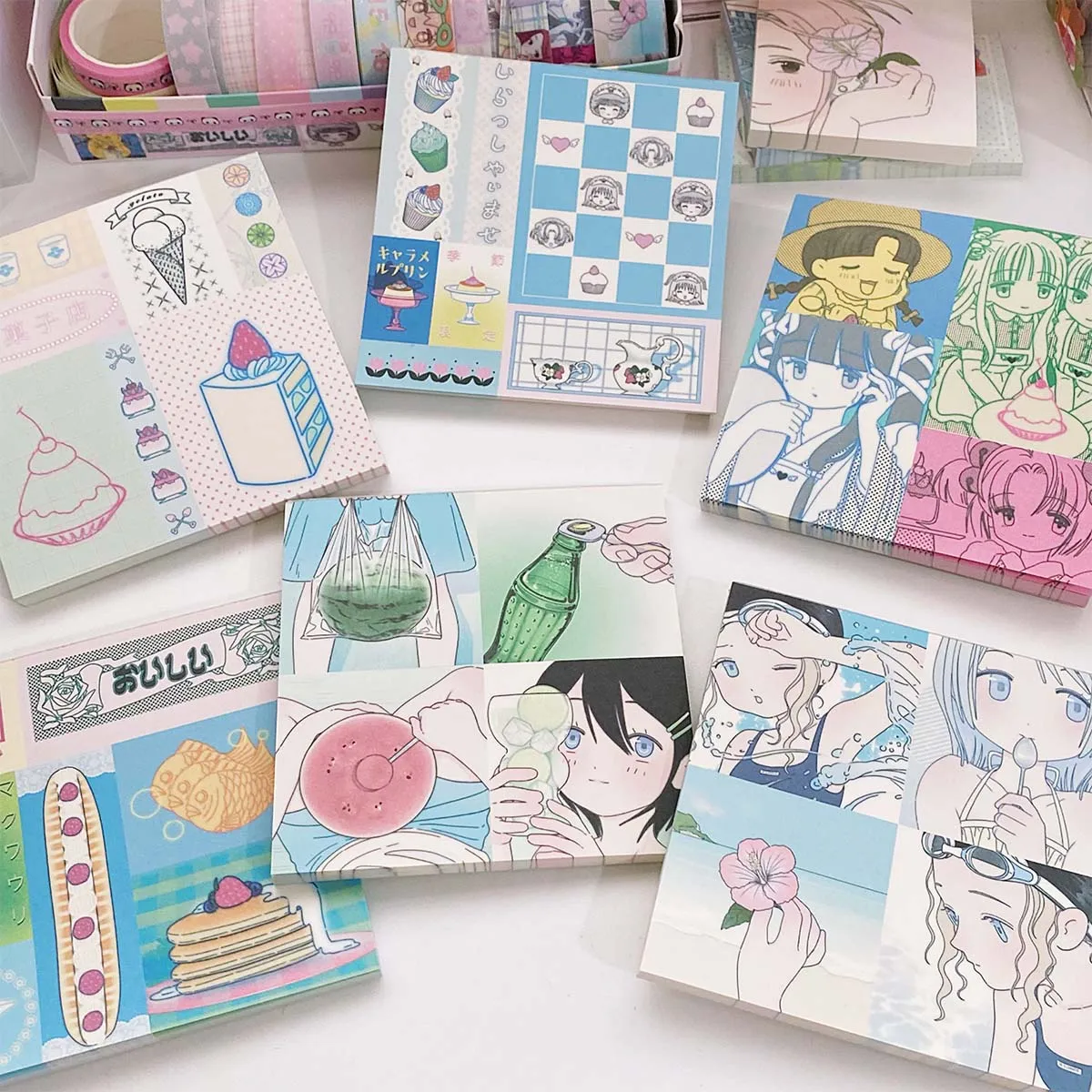 Scrapbook Decorative Memo Pad Journal Planner Stationery Paper Material Diy Arts Crafts Album Kawaii Note Pads Desk Accessories