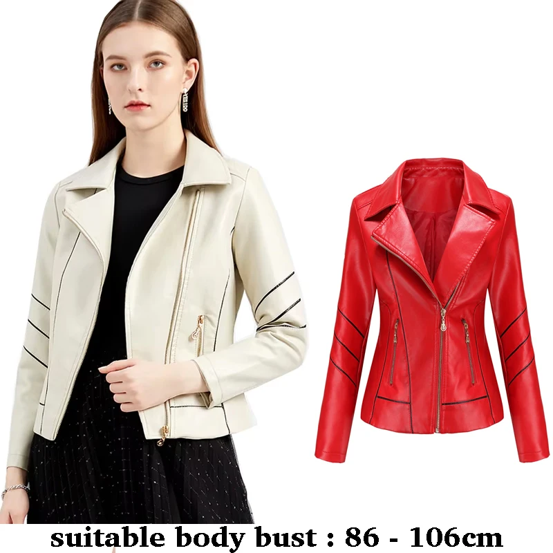 

high quality short leather jacket for women long sleeve slim motorcycle jacket autumn winter 2025 elegant clothing black green